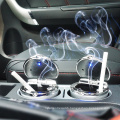 2021 top selling metal feeling car ashtray with lid and led light